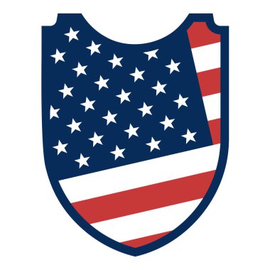 usa flag shield,  American flag isolated on white background 