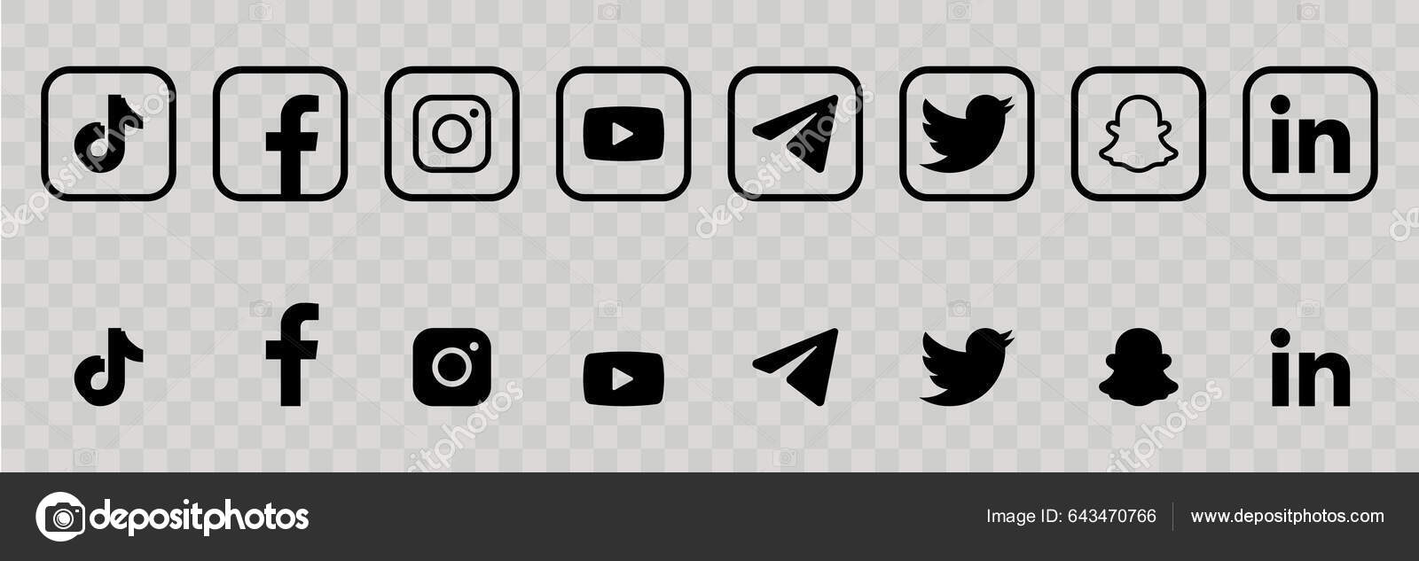 Image vectorielle Ukraine February 2021 Collection Popular Social Media  Logos Tiktok Facebook par ©MarkoBabii - 643470766, image size:1600x633