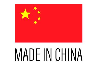 Made in China label. China quality sticker icon. Vector illustration