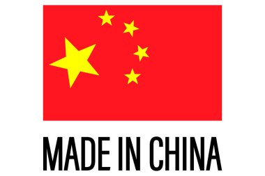 Made in China label. China quality sticker icon. Vector illustration
