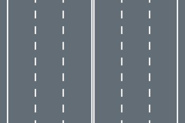 Asphalt road top view. Vector illustration
