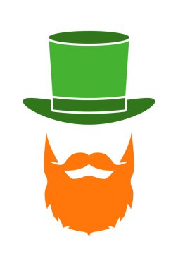 Happy st. patrick's day. Hat and man beard. Vector illustration