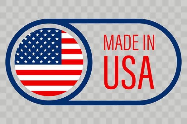 美国制造 美国国旗的徽章 矢量说明 — 图库矢量图片