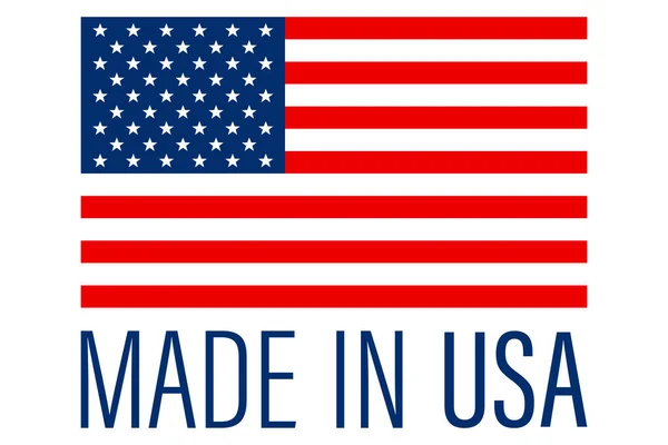 Made Usa American Flag Badge Label Vector Illustration — Vettoriale Stock