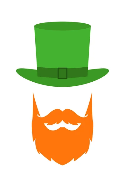 Stock vector Happy st. patrick's day. Hat and man beard. Vector illustration