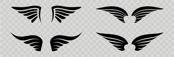 Vector Illustration Wings Silhouettes — Stock vektor
