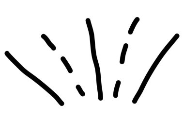 El çizimi çizimi, yoğunlaşmış çizgiler, farkındalık, güneş ışınları, sürprizler. Vektör illüstrasyonu