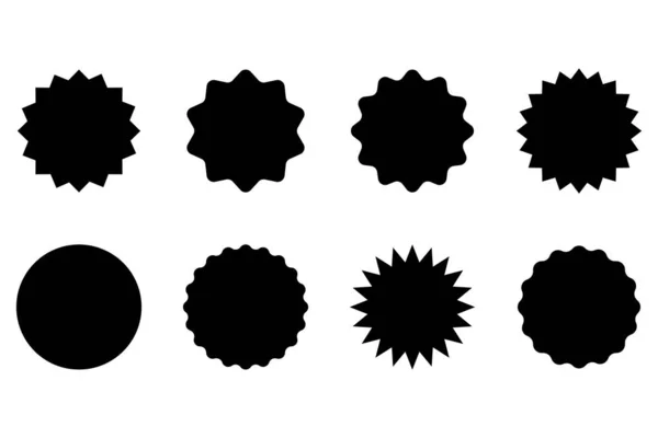 Prijsstickers Collectie Verkoop Korting Sticker Pictogrammen Sunburst Badges Vector Platte — Stockvector