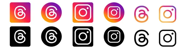 Sosyal medya simgeleri dizaynı, iplikler ve instagram seti