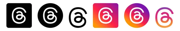 簡単なスレッドのアイコン ソーシャルメディアのシンボルのセット — ストックベクタ