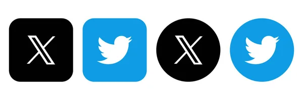 Twitter 'ın yeni logosu. Twitter simgeleri. Twitter X logosu. Vektör