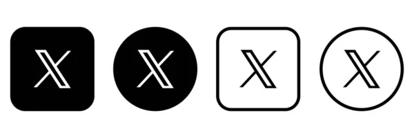 Twitter 'ın yeni logosu. Twitter simgeleri. Twitter X logosu. Vektör