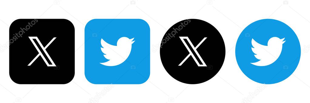 Twitter new logo . Twitter icons.Twitter X logo .Vector