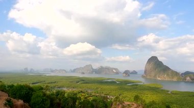 Tayland 'daki Phang Nga Körfezi Panoramik Görünümü