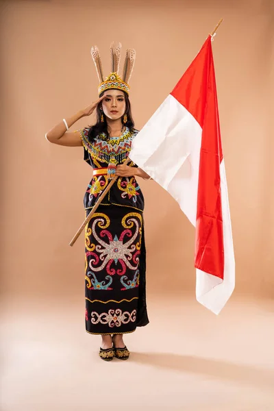 단도직입적으로 인도네시아 국기를 아름다운 — 스톡 사진