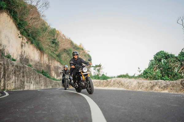 Atividade Lazer Pilotos Indonésios Que Viajam Moto — Fotografia de Stock