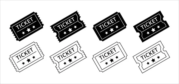 Ticketsymbol Gesetzt Kinokarte Mit Stub Line Symbolen Gutschein Für Die Stockillustration