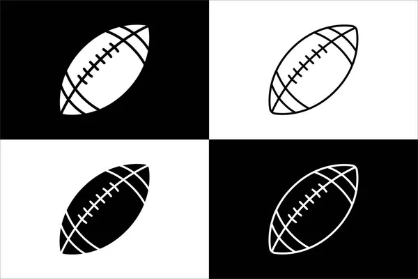 Conjunto Iconos Fútbol Americano Iconos Pelota Rugby Pelota Fútbol Americano — Vector de stock