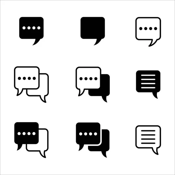Mensaje Chat Icono Vector Conjunto Charla Señal Burbuja Voz Ilustración — Archivo Imágenes Vectoriales