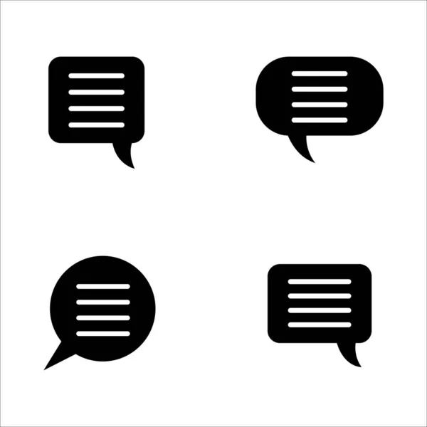 Chat Pictogram Bericht Symbool Set Online Message Speech Bubble Social — Stockvector