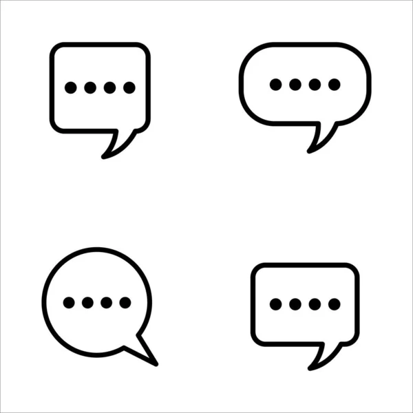 Conjunto Símbolos Mensaje Icono Chat Mensaje Línea Burbuja Voz Aplicación — Vector de stock