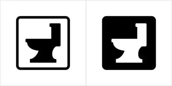 クローゼットベクトルアイコン ウォータークローゼットサイン Wcシンボル 正方形の図形では ベクトルイラストを示しています ブラックとホワイトカラー — ストックベクタ