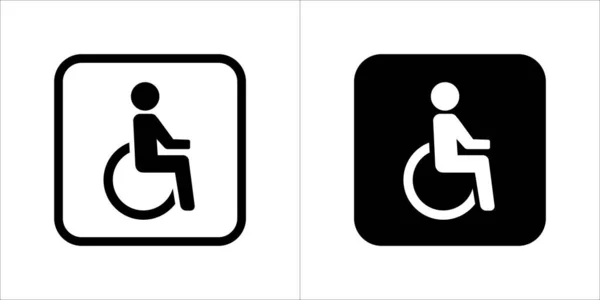 障害者特権トイレベクターアイコン ウォータークローゼットサイン Wcシンボル 正方形の図形では ベクトルイラストを示しています ブラックとホワイトカラー — ストックベクタ
