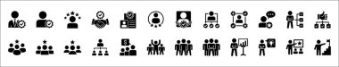 Leadership professional icon set. Task and job icons. Containing icons of occupation, assignment, management, business, motivation, specialist, briefcase, accounting, list. Vector illustration clipart