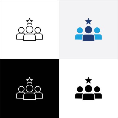 İş liderliği ikonu. Yönetici simgeleri. Lider, profesyonel, akıl hocası, motivasyon, takım çalışması, grup, güçlendirme, kişi, çalışan simgesi