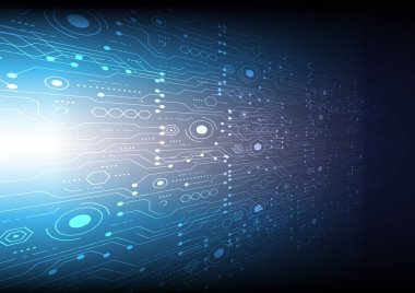 Yüksek teknolojili dijital veri bağlantısı olan perspektif teknolojisi arka planı, hisse senedi vektörü