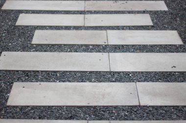 Path of plated stones in home garden, stock photo