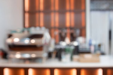 Coffee shop with abstract blurred background, stock photo