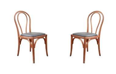 Vintage wooden chairs isolated on white background, with clipping path