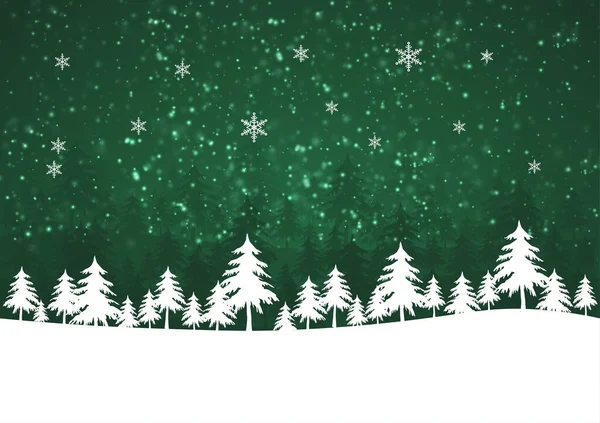 Wakacje Zima Zielone Tło Dla Wesołych Świąt — Wektor stockowy