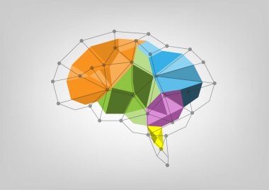 Renkli çokgen beyinli soyut arkaplan