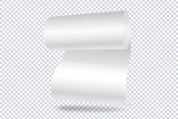 Illustration Isométrique Papier Blanc Vierge Roulé Rouleau Papier Tissu Réaliste — Image vectorielle