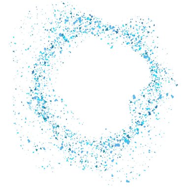 Mavi konfetiden oluşan parlak bir patlama. Kutlama tasarımı, Noel süslemeleri, düğün teması, tebrik kartı, pankart, hediye paketi, poster için soyut taneli kumaş. Vektör