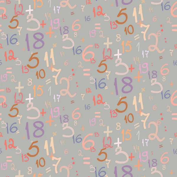Χρωματικοί Αριθμοί Διανυσματικά Σύμβολα Απρόσκοπτη Μοτίβο Ζωγραφισμένα Στο Χέρι Γραμματοσειρά — Διανυσματικό Αρχείο
