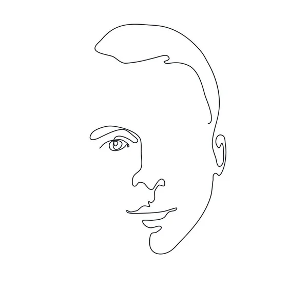 Face Man Line Art Minimalist Logo Line Sketch Man Face — Stock Vector