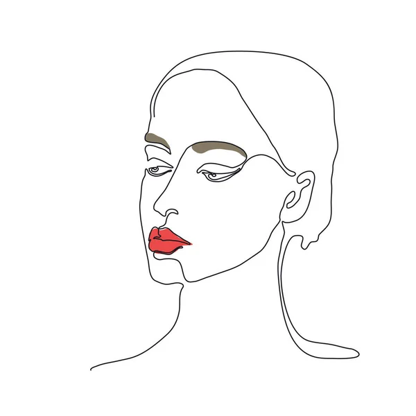 Logo Minimaliste Woman Line Art Dessin Continu Une Ligne Esquisse — Image vectorielle