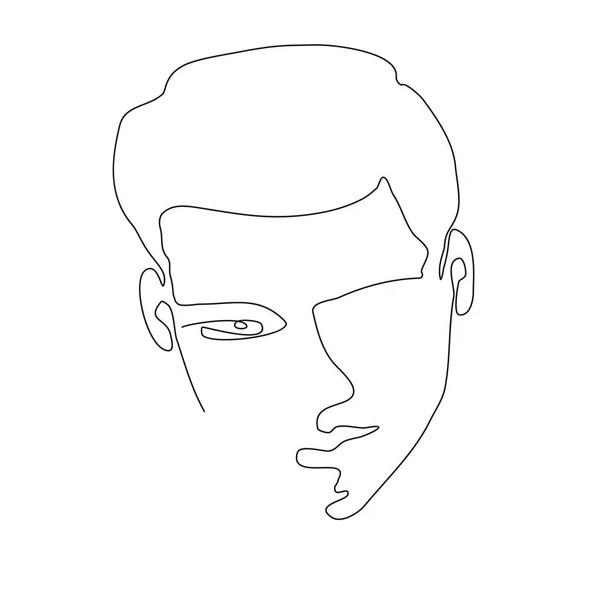 Face Man Line Art Minimalist Logo Line Sketch Man Face — 스톡 벡터