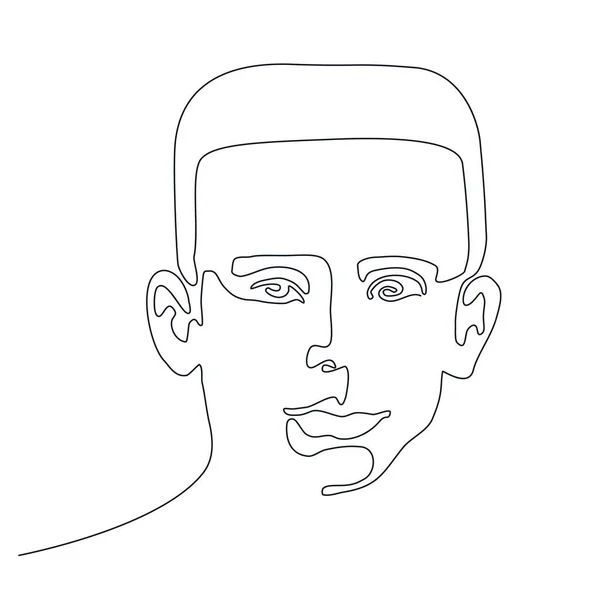 Face Man Line Art Minimalist Logo Line Sketch Man Face — Wektor stockowy