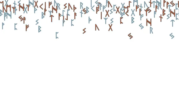 Руны Цвета Бесшовный Этнический Узор Белом Рунический Алфавит Футарк Древние — стоковый вектор