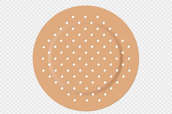 Beige Självhäftande Antibakteriellt Bandage Vektor Design Elastisk Patch Cirkel Form — Stock vektor