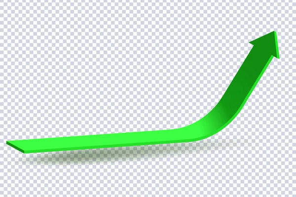 Growing Green Arrow Concept Sales Symbol Icon Realistic Arrow Moving — Archivo Imágenes Vectoriales
