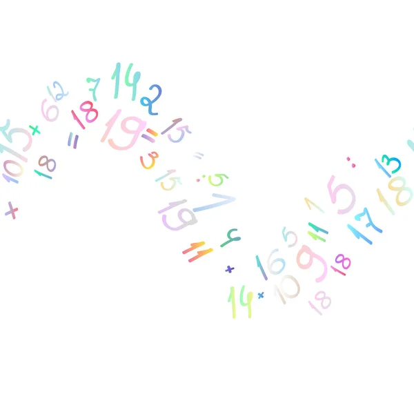 Color Numbers Vector Symbols Seamless Pattern Hand Drawn Brush Calligraphy — Vetor de Stock