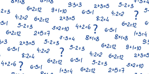 Λύστε Παραδείγματα Απρόσκοπτη Φόντο Τυχαία Τοποθετούνται Διαφορετικά Μαθηματικά Παραδείγματα Προσθήκη — Διανυσματικό Αρχείο