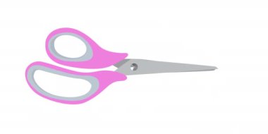 Animasyon makası. Kapatma ve açma makası çizgi film animasyonları beyaz arkaplanda. İndirimli animasyonlar için uygun tasarım. 4K hareket grafiği