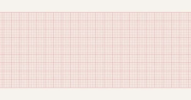 アニメーションレッドブランクエッグペーパー 心拍数記録のためのシームレスなループビデオパターン空白のペーパー ミリメートルグラフグリッド 病院のページ バナーのための4Kグラフィックモーション医療デザイン — ストック動画