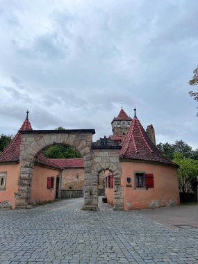 Raeder Gate Rothenburg ob der Tauber, Bavyera, Orta Frankonya, Almanya